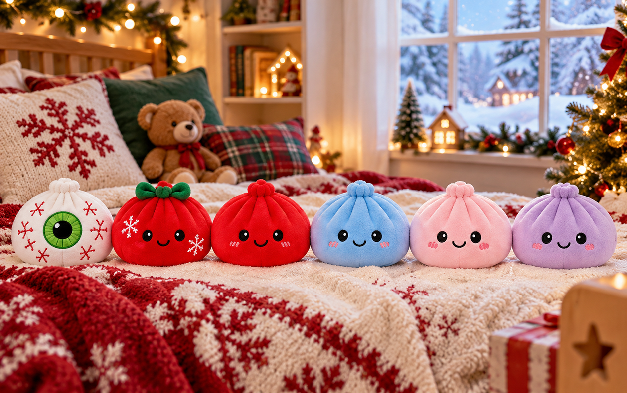 Festive Christmas dumpling character collection