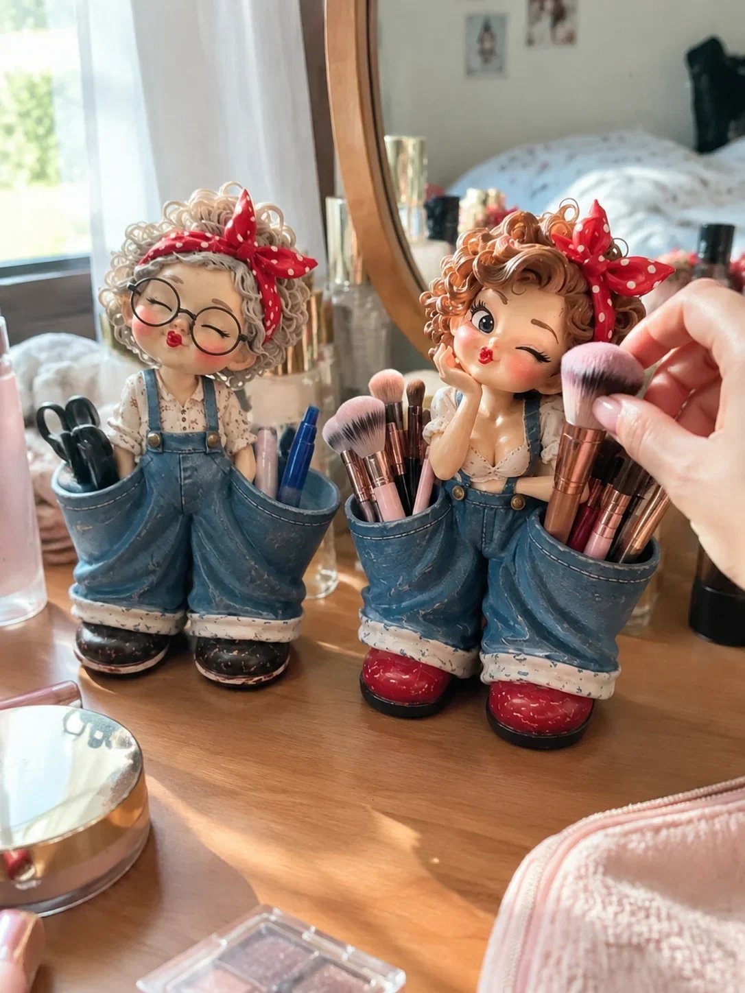 Customer review photo of winking girl figurine