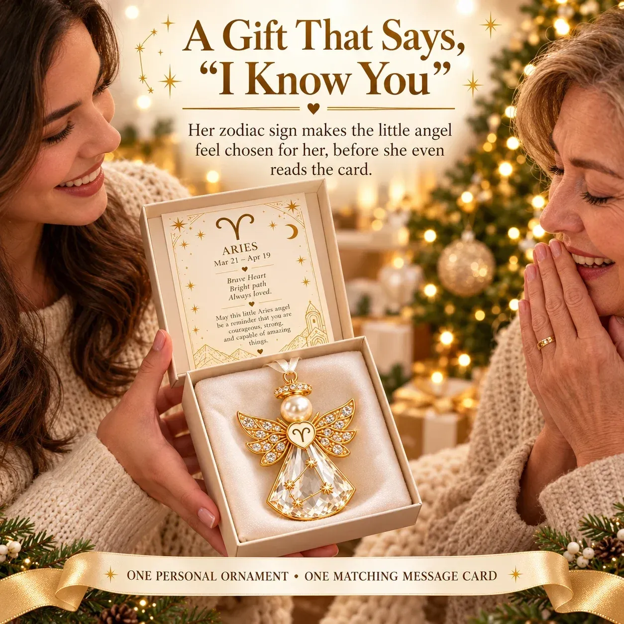 Zodiac keepsake presentation box being given at Christmas