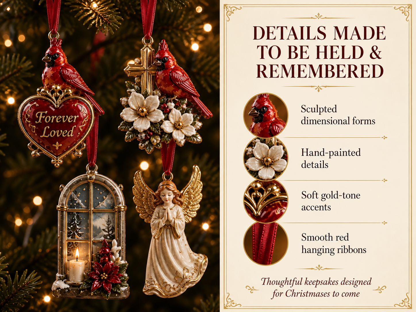 Christmas memorial ornament details