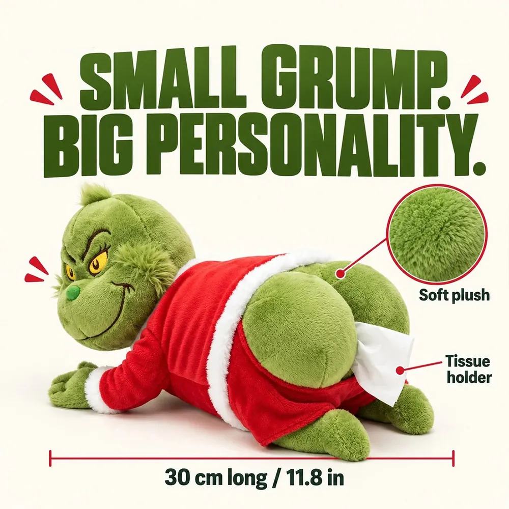 Grinch Grumpy Butt Plush Tissue Holder 2026 Must-Have Funny Christmas Gift