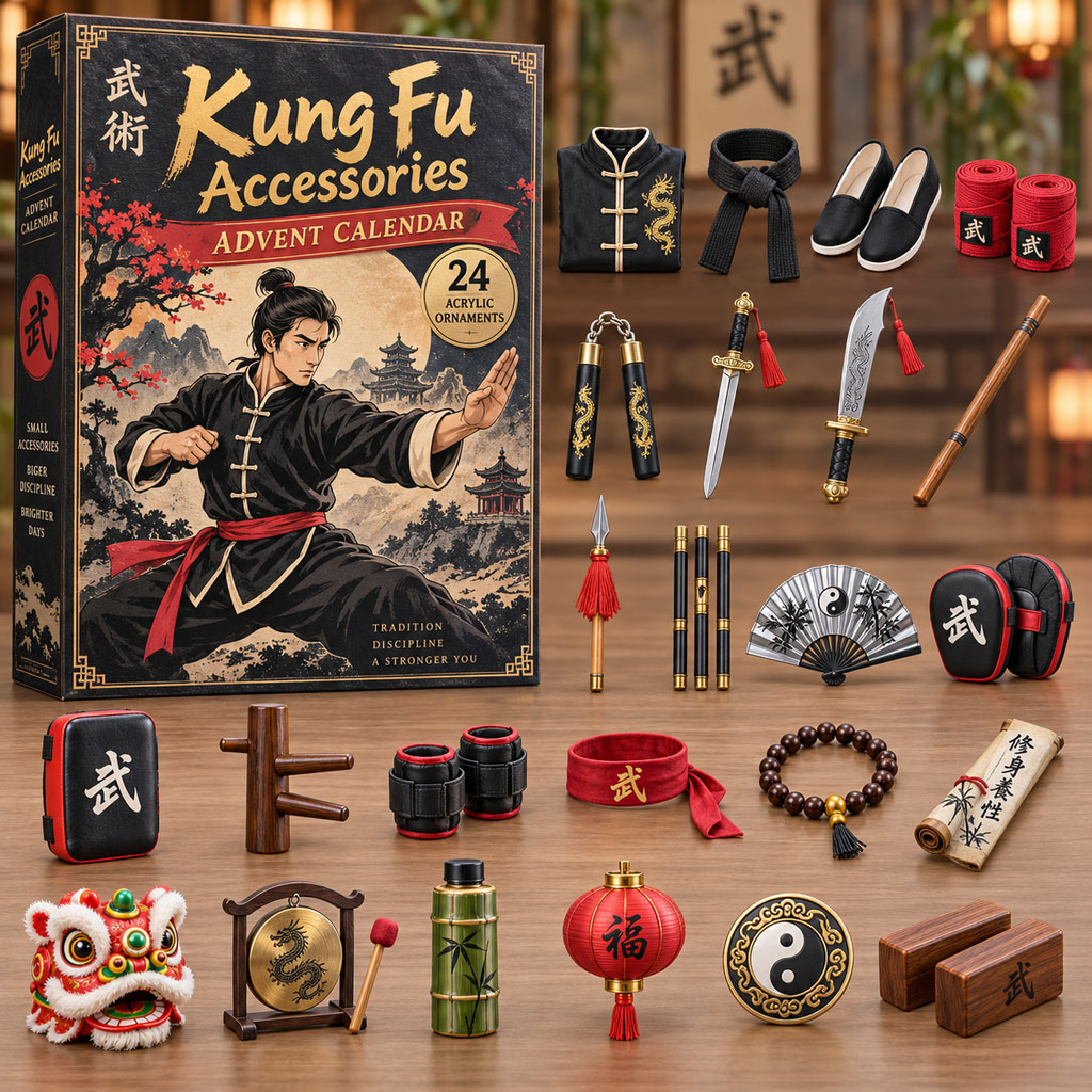 CHRISTMAS KICKOFF 40% OFF - Kung Fu Training Hall Advent Calendar 2026 - 24-Day Festive Countdown, Acrylic Charms Blind Box - Gift For Kung Fu Lovers AC0NT319