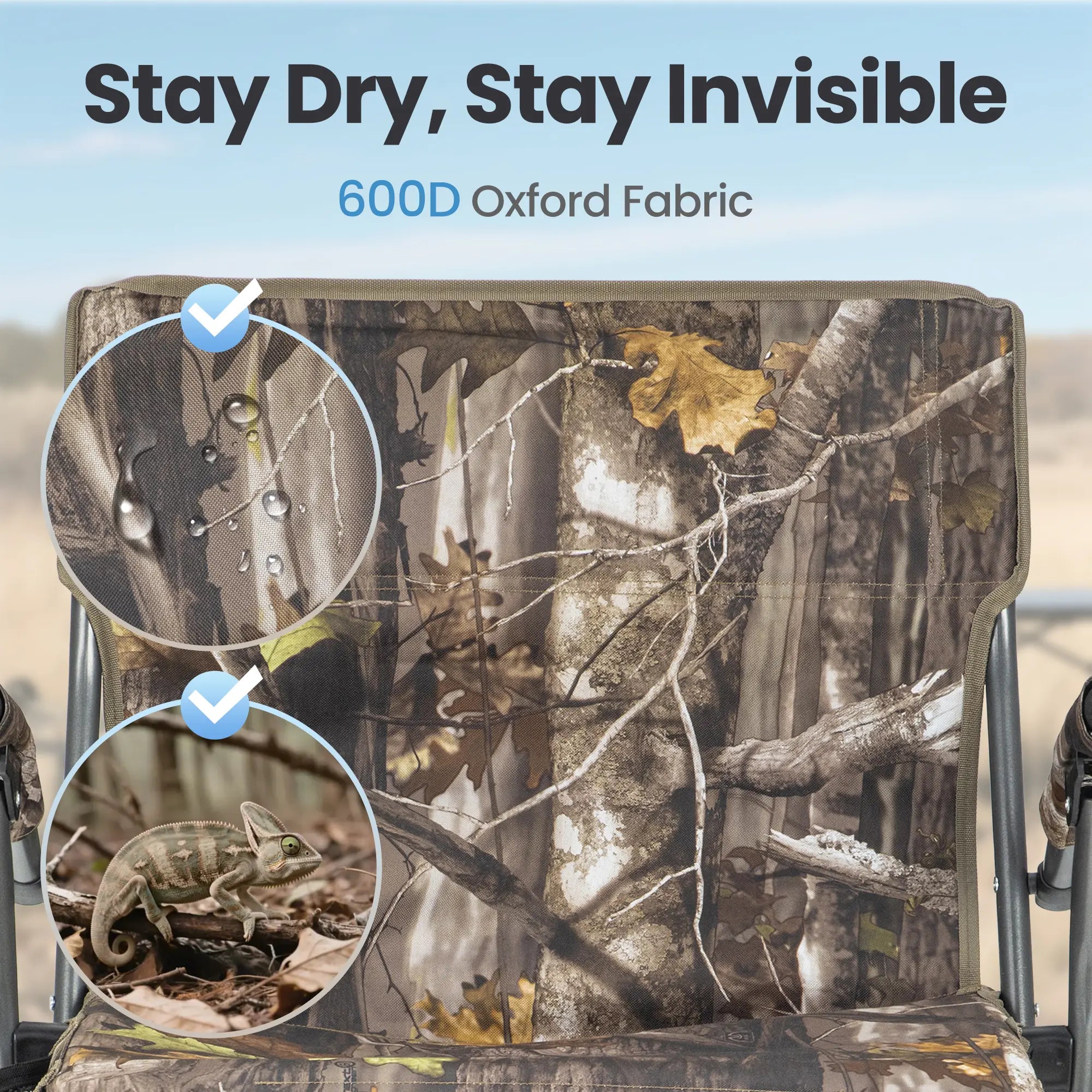 Limited-time 49% off Folding Hunting Chair – 360° Silent Swivel, 330 lbs, Adjustable Legs