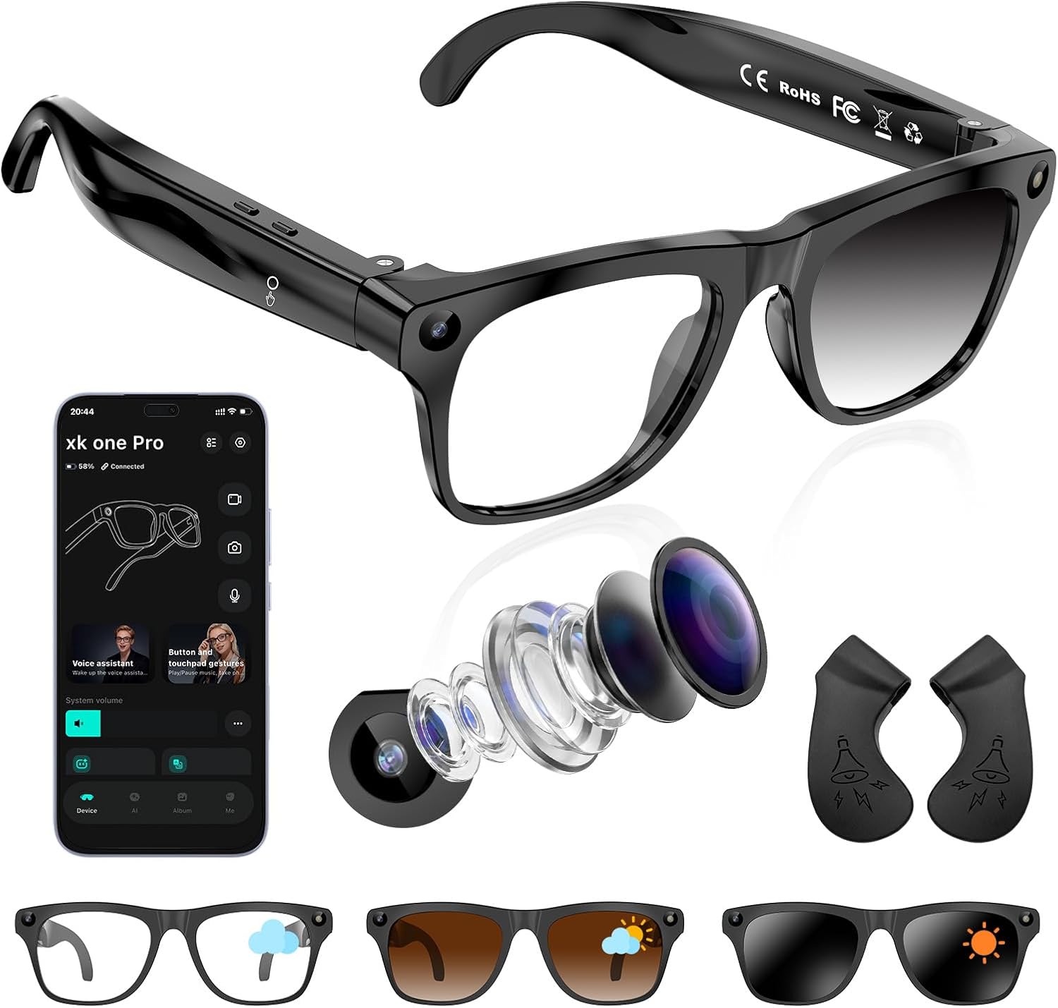 BYBOWLIM AI Smart Glasses in black