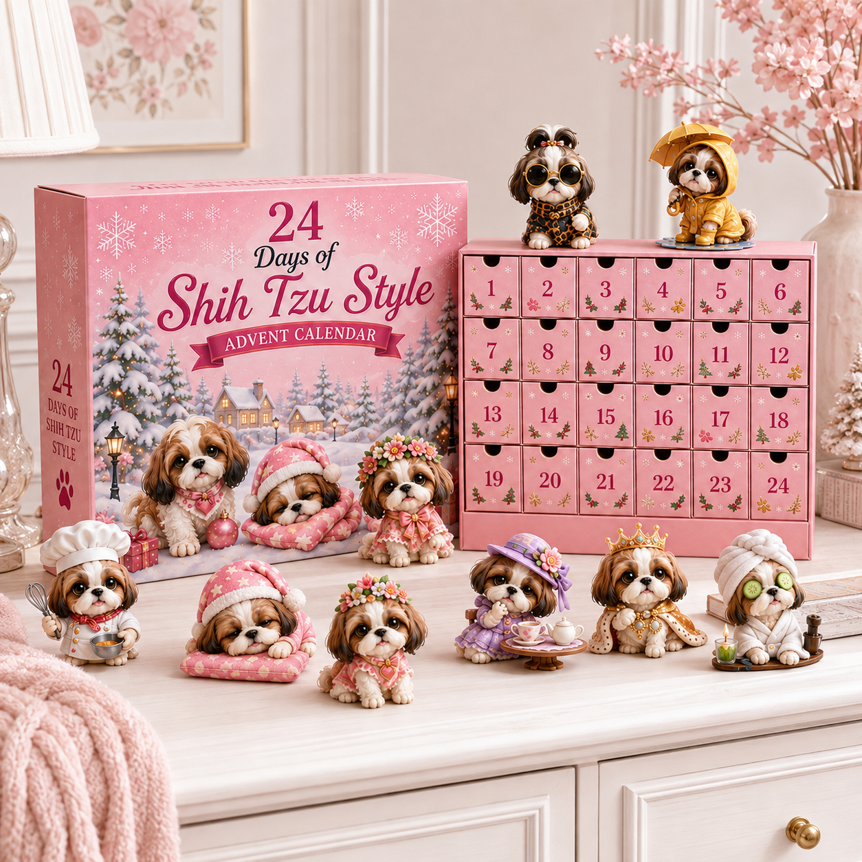 🔥HOT SALE 50% OFF🎀 24 Days of Shih Tzu Style Advent Calendar – 24 Unique Shih Tzu Collectibles ✨🐾