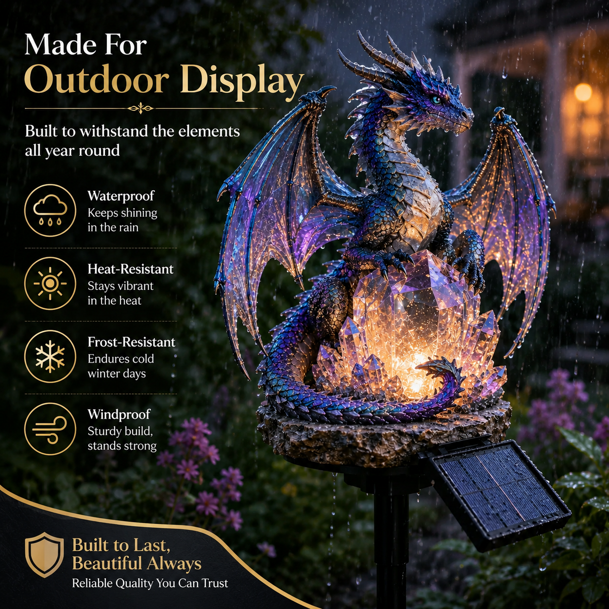 🐉 Amethyst Crystal Dragon✨️Solar Dragon Crystal Garden  Light