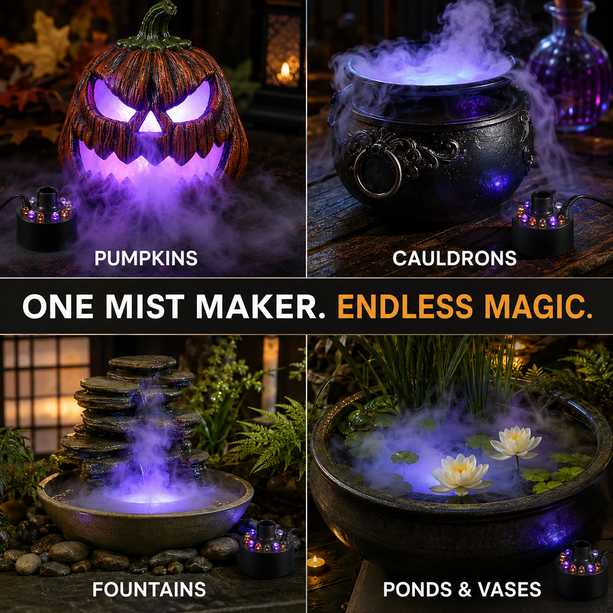 🎉 2026 Sale — Over 15,400 Sold!👻 12 LED light Ultrasonic Mist Maker Fogger