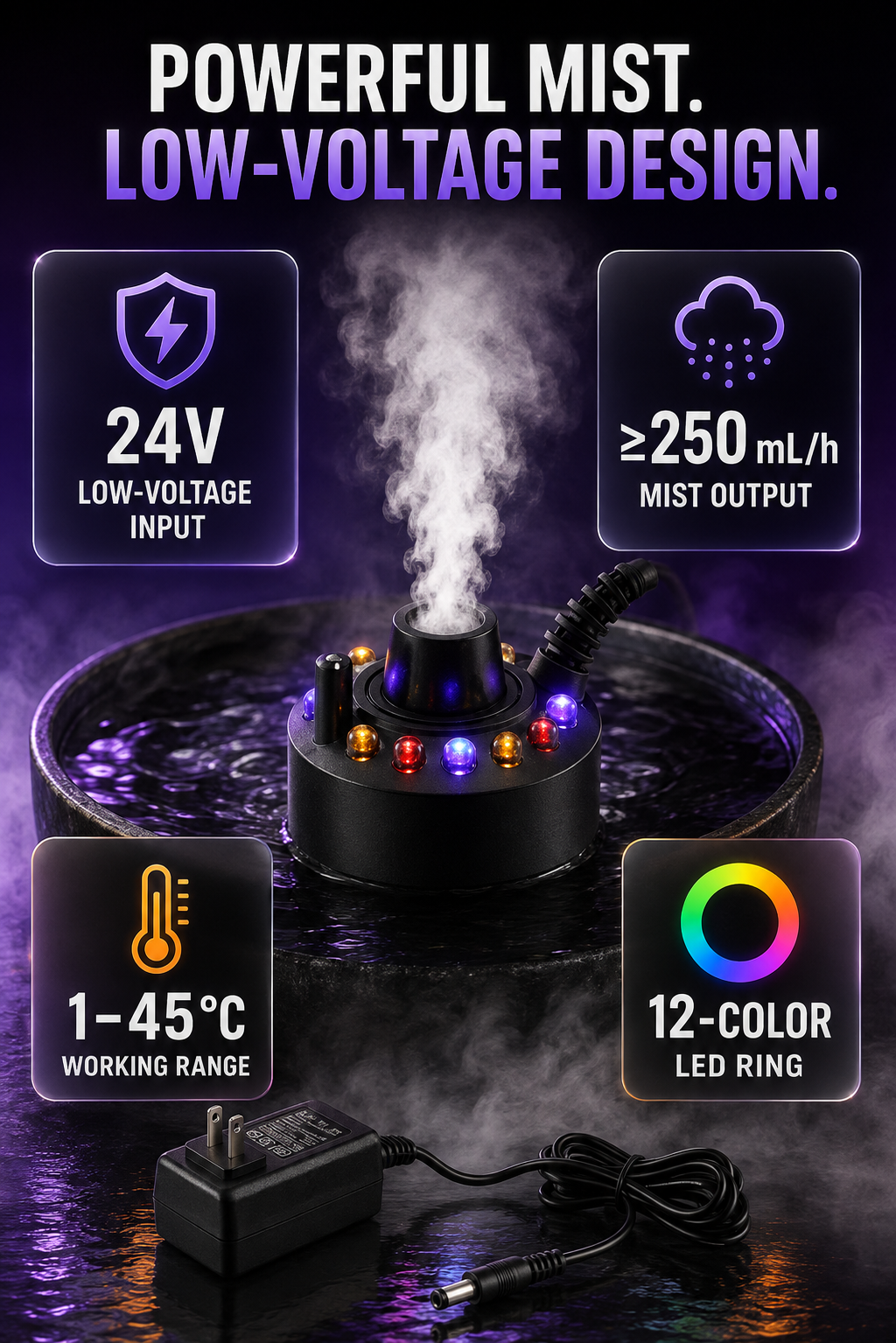 🎉 2026 Sale — Over 15,400 Sold!👻 12 LED light Ultrasonic Mist Maker Fogger
