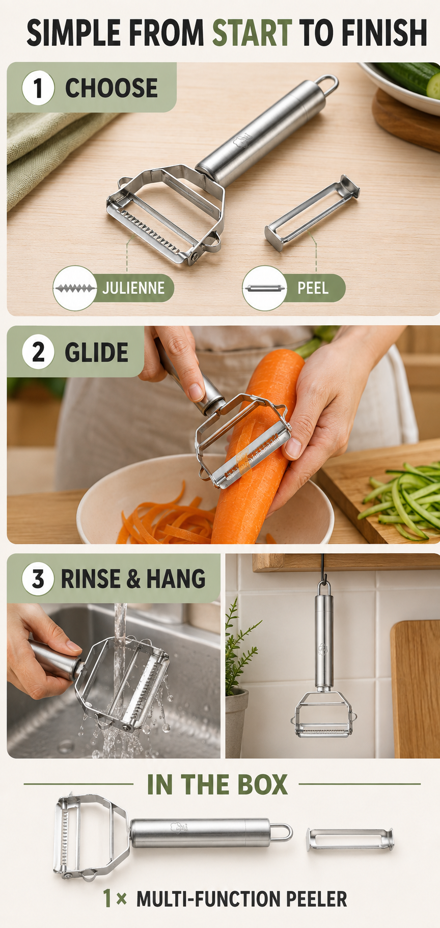 Multi-Function Stainless Steel Food Peeler