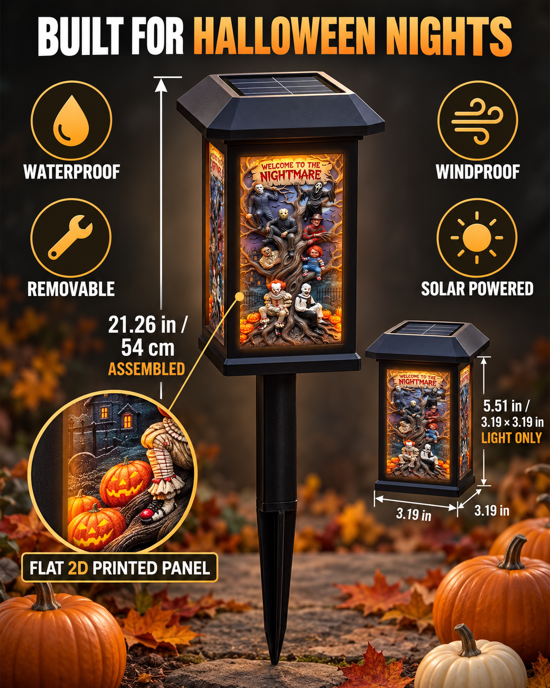 Welcome To The Nightmare Villain Lamp - Personalized Gifts For Halloween Solar Power Garden Lamp 02TYTN190826