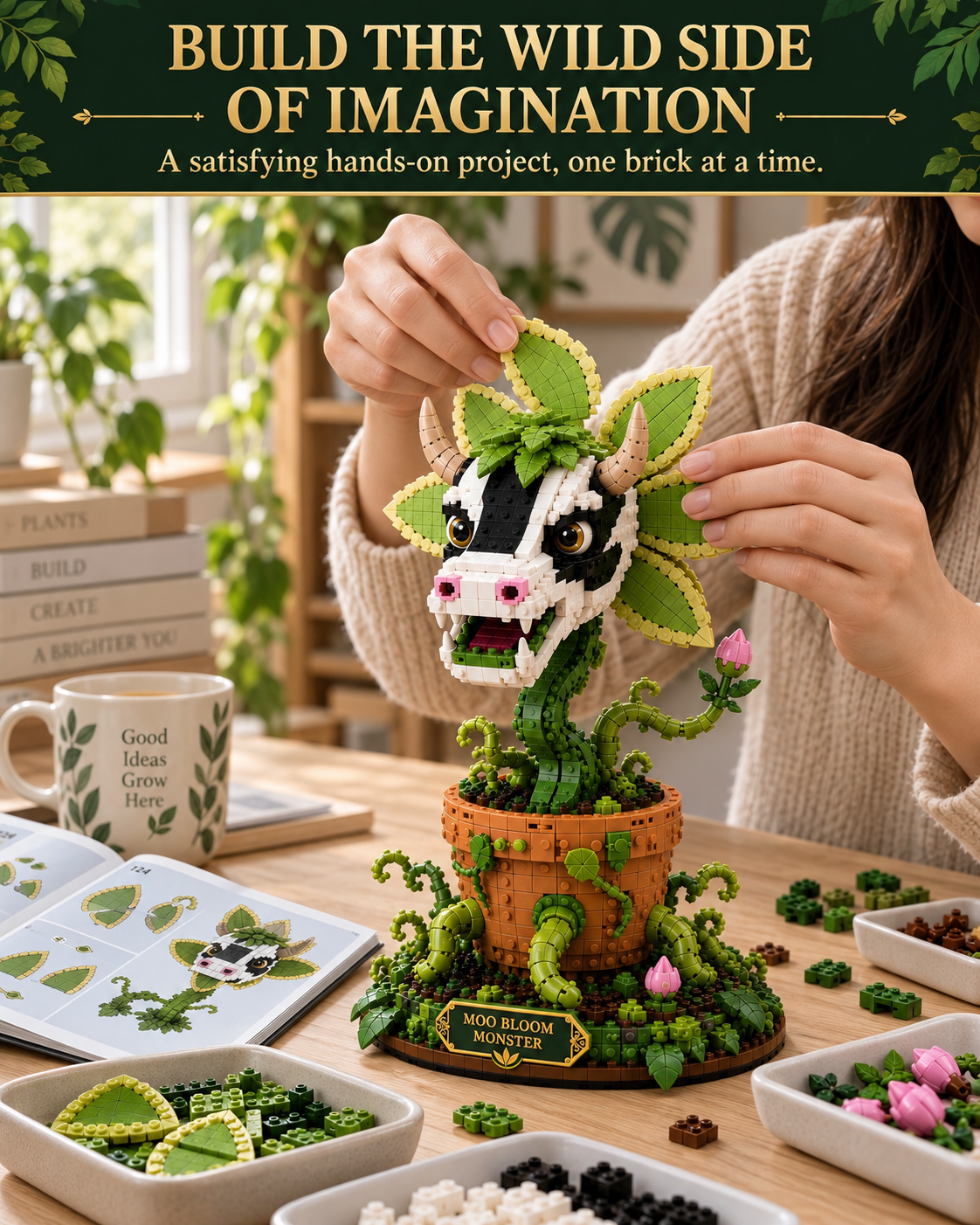 Moo Bloom Monster Building Block Set