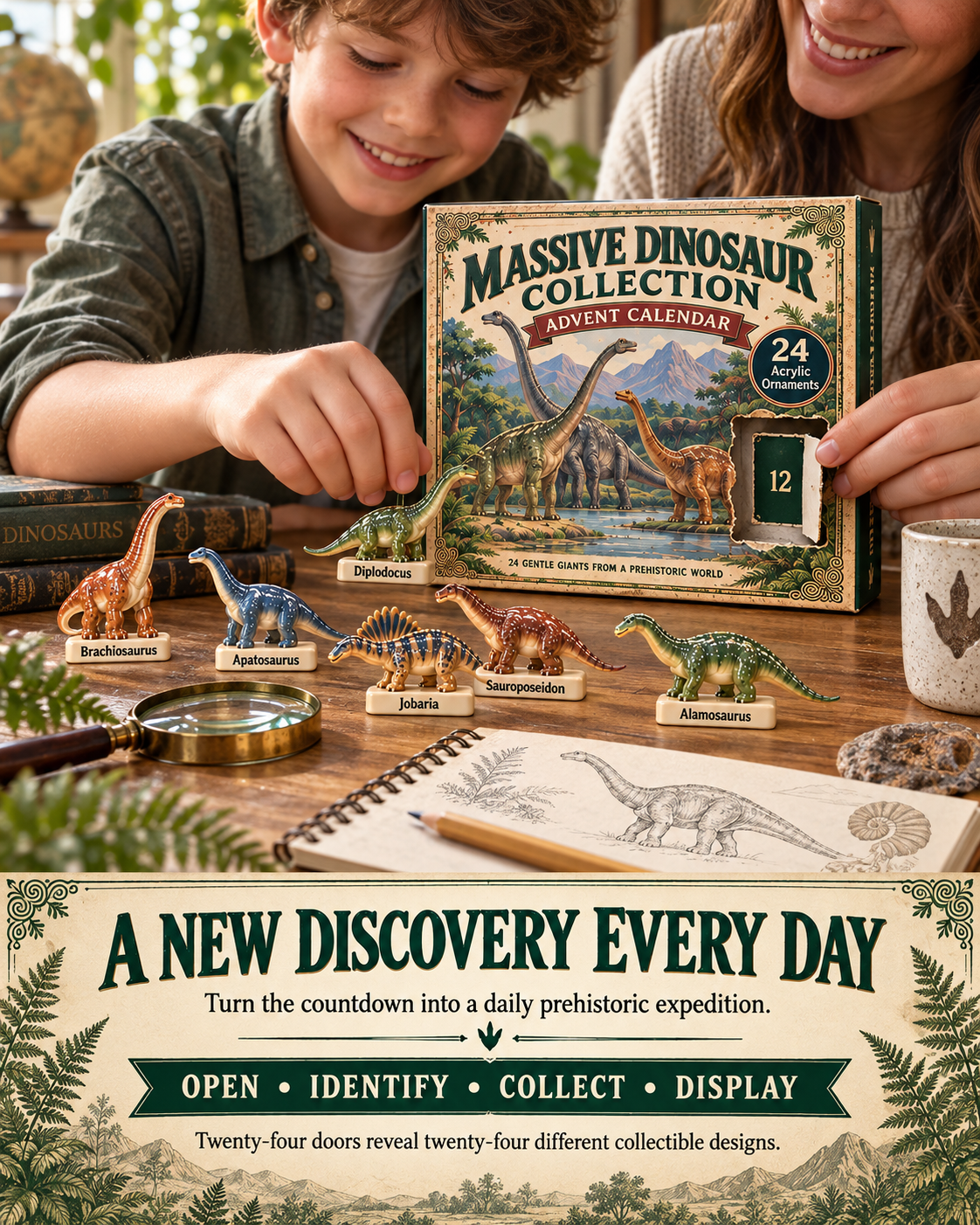 CHRISTMAS KICKOFF 40% OFF - Massive Dinosaur Collection Advent Calendar 2026 - 24-Day Festive Countdown, Acrylic Charms Blind Box - Gift For Dinosaurs Lovers AC0TM405
