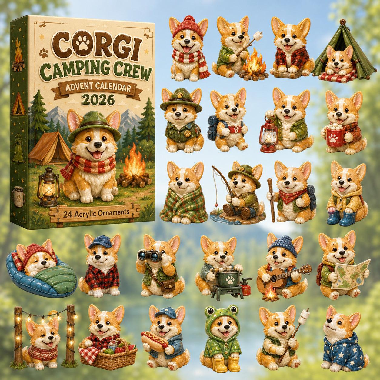 🐶🦴Everyday Corgi Advent Calendar 2026 - 24-Day Festive Countdown, Acrylic Charms Blind Box - Gift For Corgi Lovers