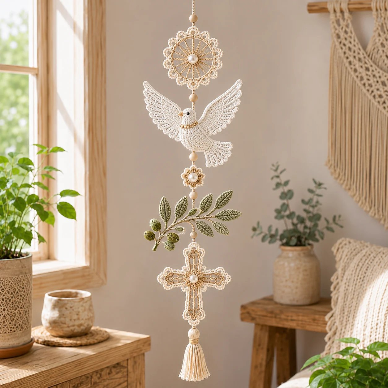 🔥Last Day 49% OFF - ✝️🧵Blessed Faith Hanging Cascade DIY Crochet Kit🪡