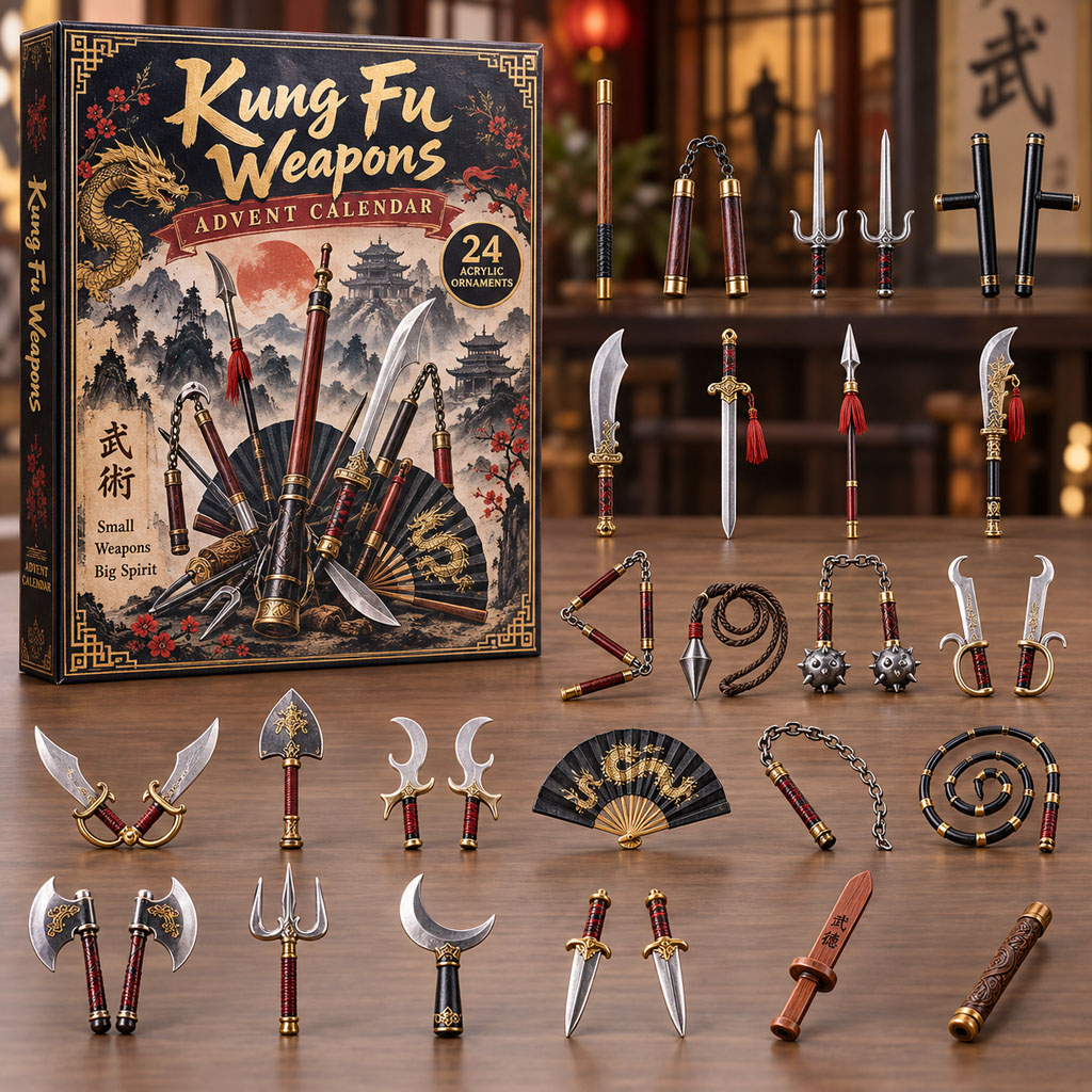 CHRISTMAS KICKOFF 40% OFF - Kung Fu Training Hall Advent Calendar 2026 - 24-Day Festive Countdown, Acrylic Charms Blind Box - Gift For Kung Fu Lovers AC0NT319