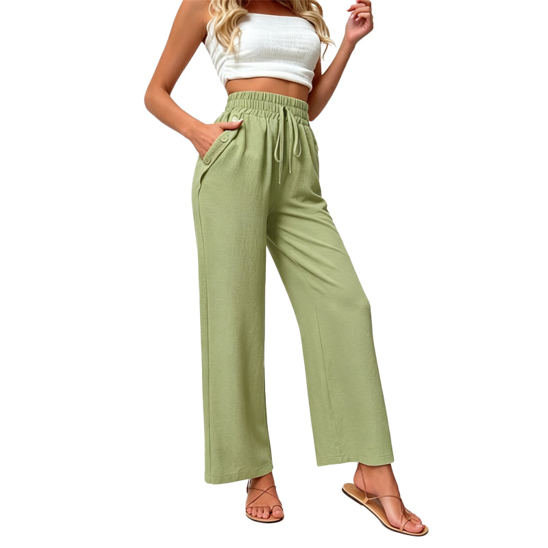 ✨🛍️ Nieuwe collectie – Casual broek met wijde pijpen, functionele zakken & sneldrogende stof – Makkelijk te combineren, van koffie tot resortwandeling 🌬️