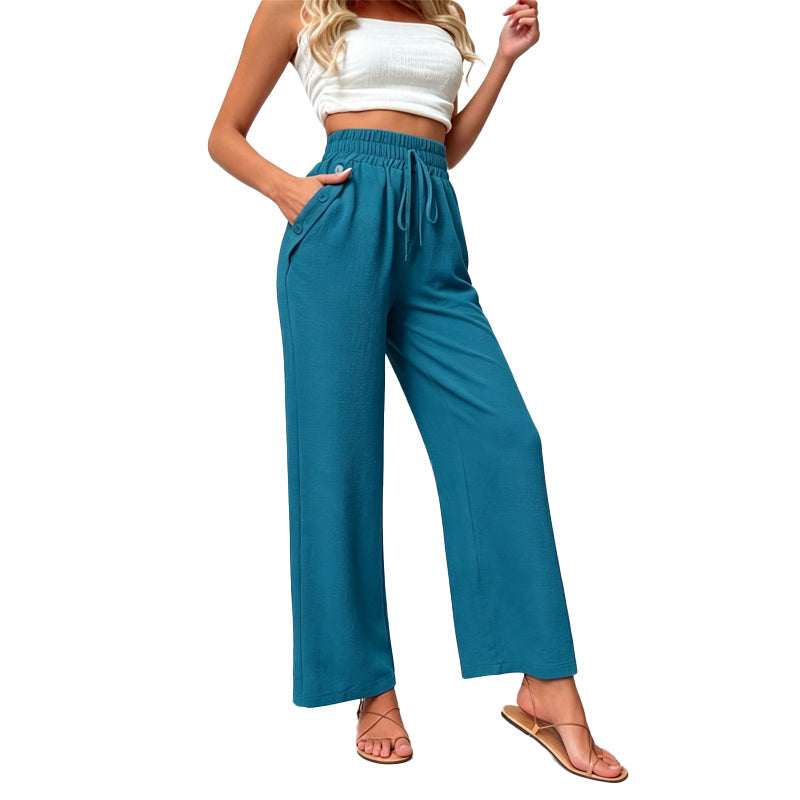 ✨🛍️ Nieuwe collectie – Casual broek met wijde pijpen, functionele zakken & sneldrogende stof – Makkelijk te combineren, van koffie tot resortwandeling 🌬️