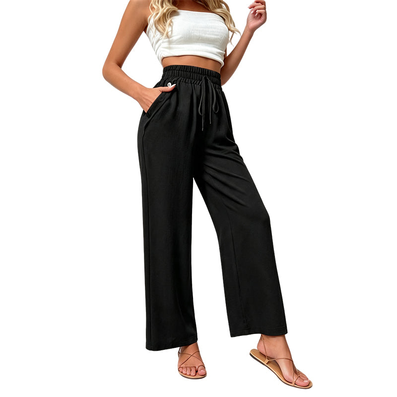 ✨🛍️ Nieuwe collectie – Casual broek met wijde pijpen, functionele zakken & sneldrogende stof – Makkelijk te combineren, van koffie tot resortwandeling 🌬️