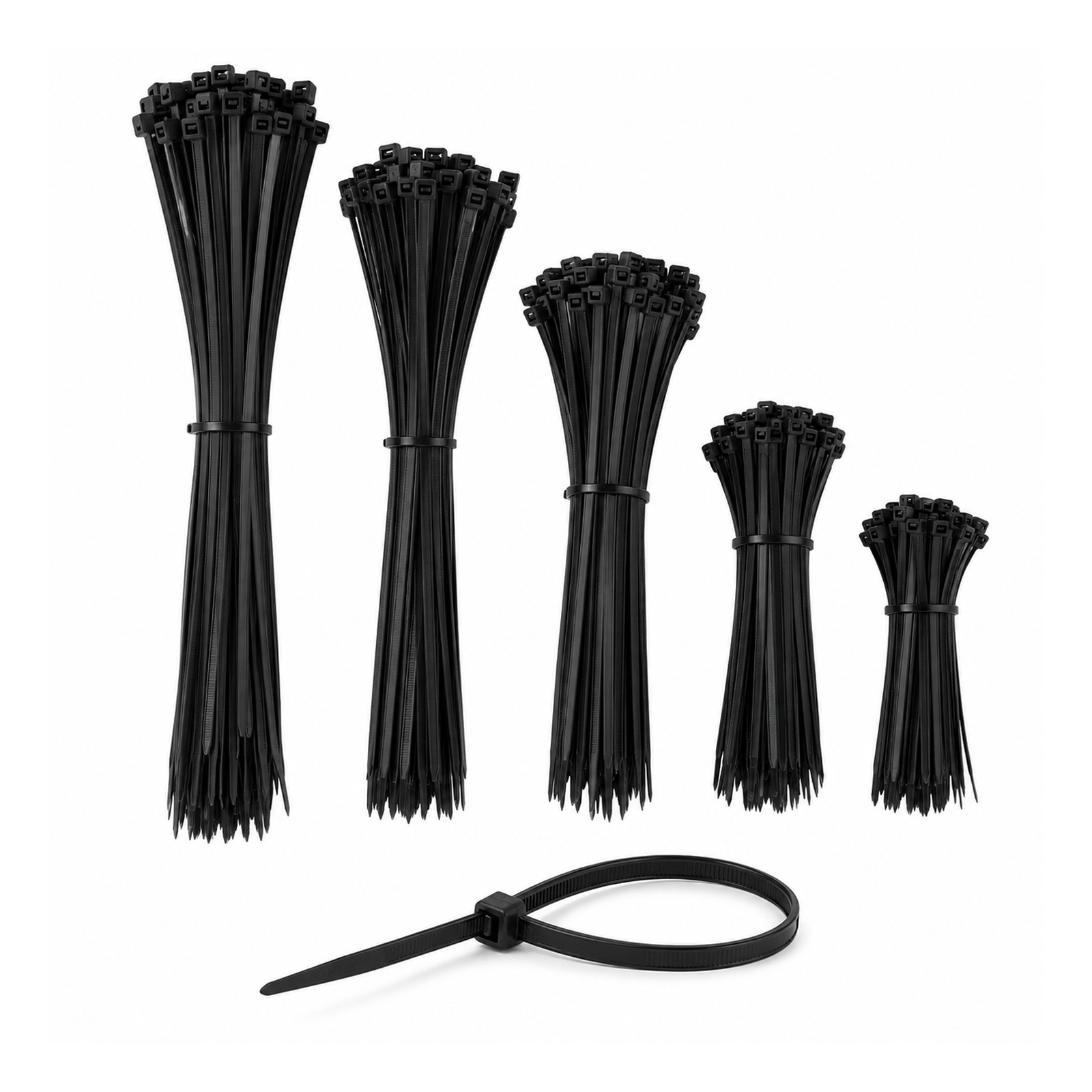 Kabelbinder Set UV beständig Schwarz 300 Stück-NuvoriaLiving