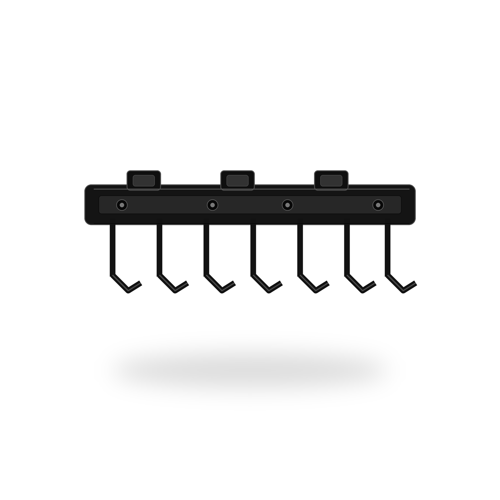 Wand Werkzeugleiste Schwarz für Garten und Werkstatt
