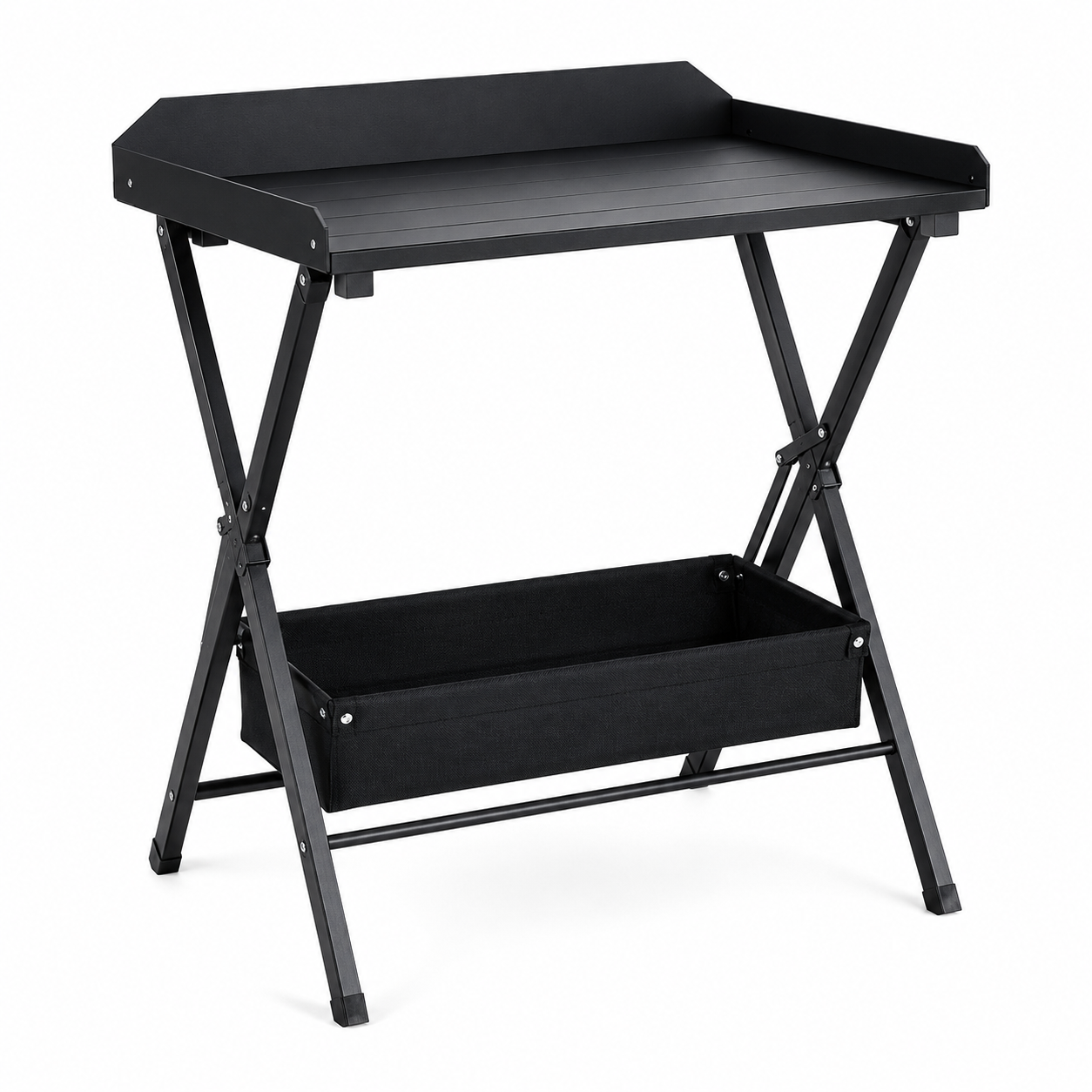 Outdoor Pflanztisch klappbar Schwarz 80 x 40 x 85 cm