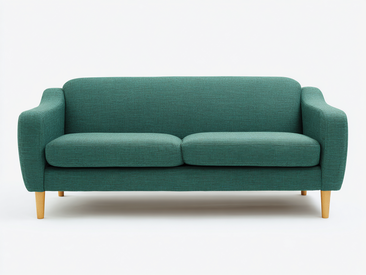 Sofás lineales sofá de 3 plazas tapizado en tela 200x85x85 cm - color verde - diseño moderno-Sivorarahome