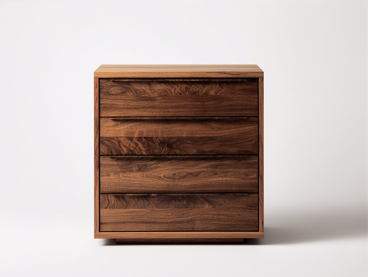 Mesitas de noche mesita de noche de madera con 4 cajones 50x40x55 cm - color marrón - diseño moderno-Sivorarahome