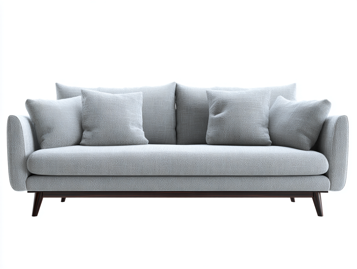 Sofás lineales tapizado tela 200x90x85 cm - gris claro - diseño moderno-Sivorarahome