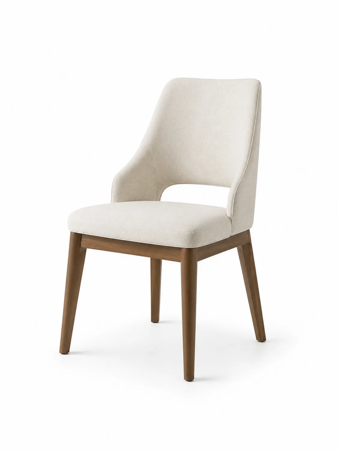 Silla de comedor de madera y tela de poliéster Beige 85 cm-Clairvelour