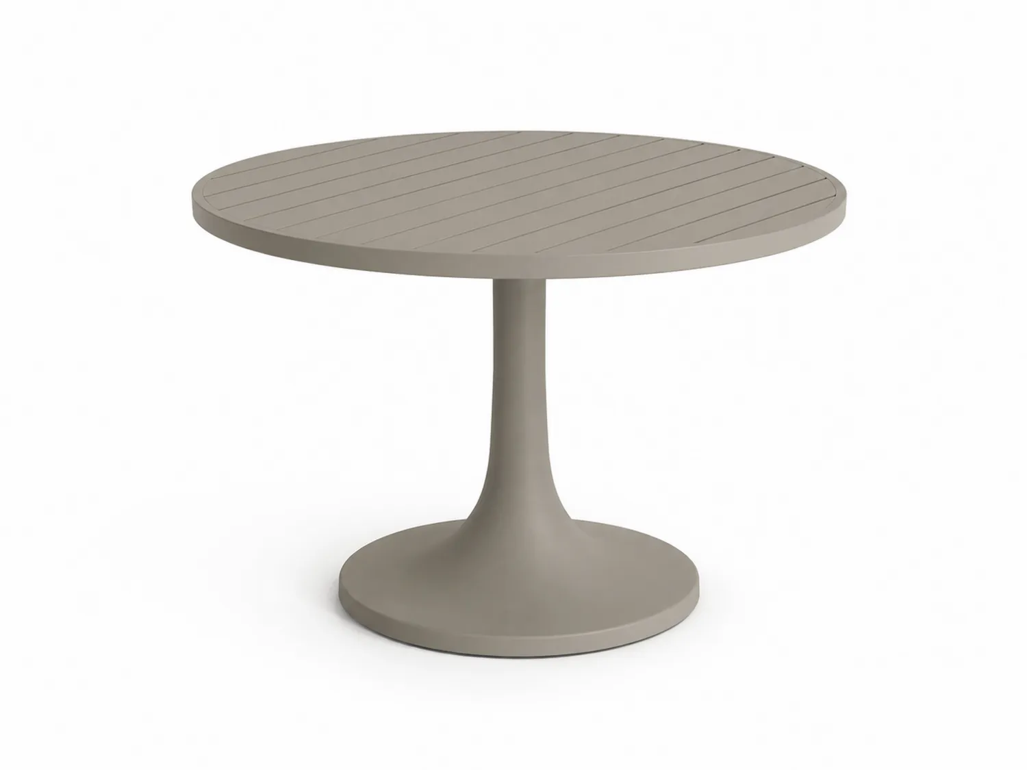 Mesa de comedor redonda de aluminio 90 cm Gris-Clairvelour