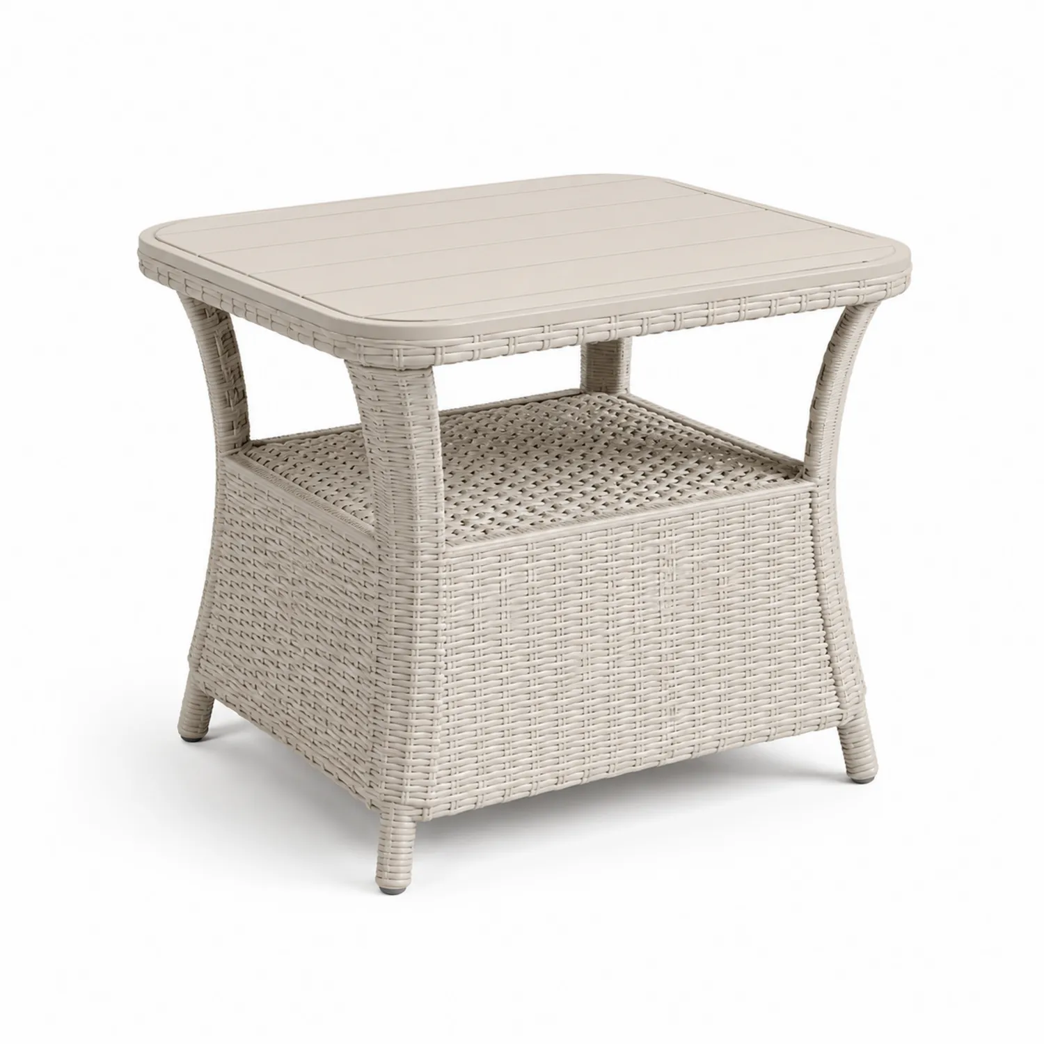 Mesa Auxiliar de Exterior de Ratán Sintético Beige-Clairvelour