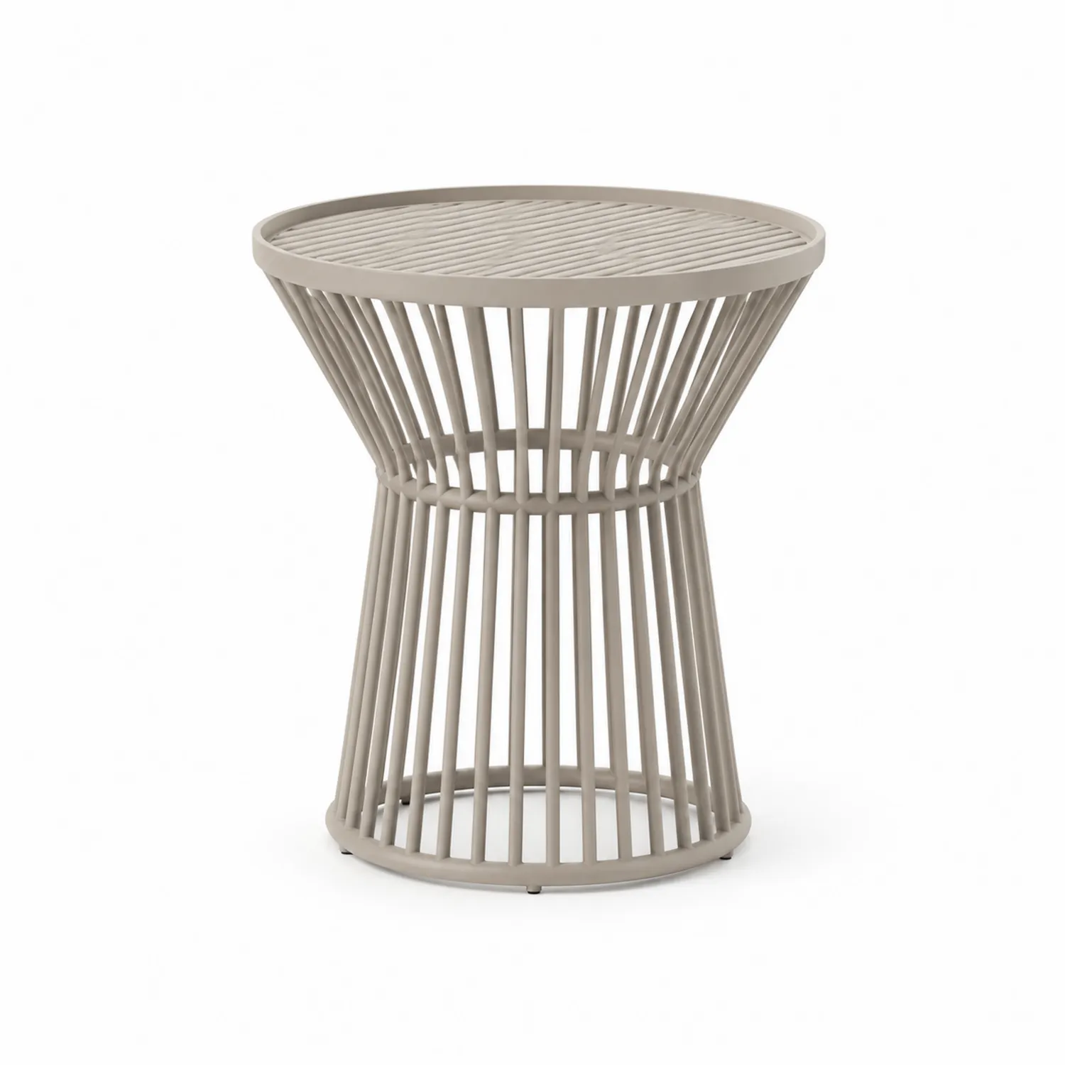 Mesa auxiliar de metal redonda de 40cm Beige-Clairvelour