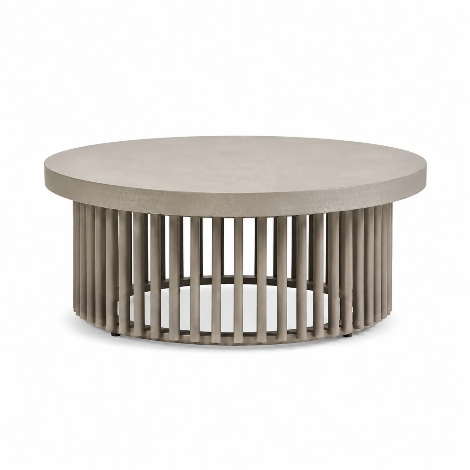Mesa de café redonda de concreto 100cm Gris-Clairvelour