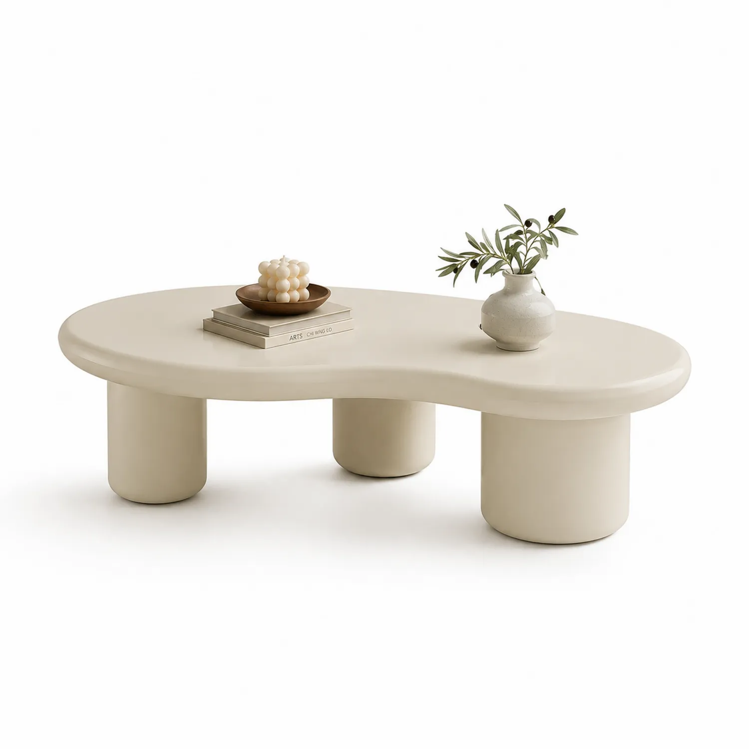 Mesa de Centro de Resina Beige 120x60x40 cm-Clairvelour