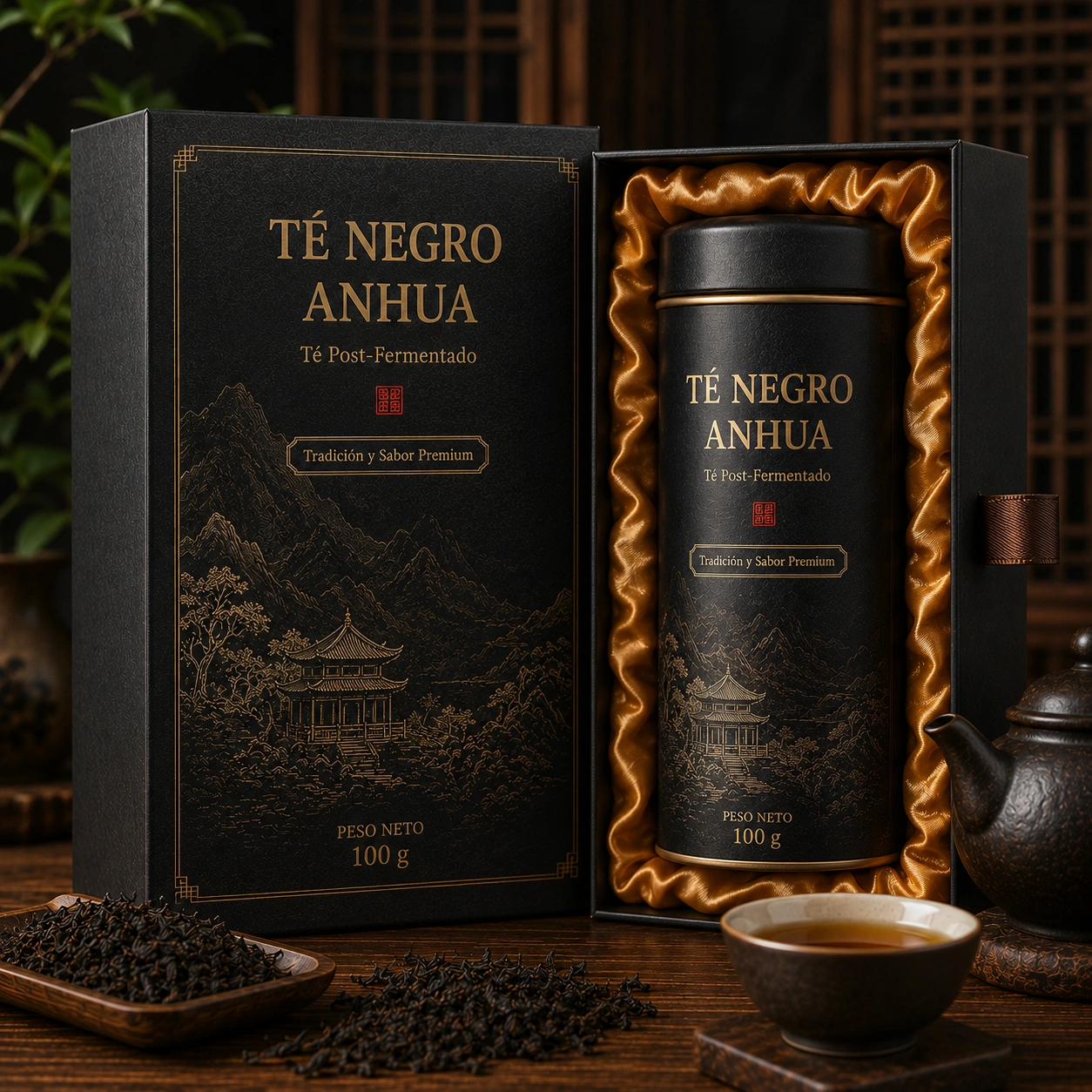 Te Negro Anhua Post Fermentado - Caja Individual Premium
