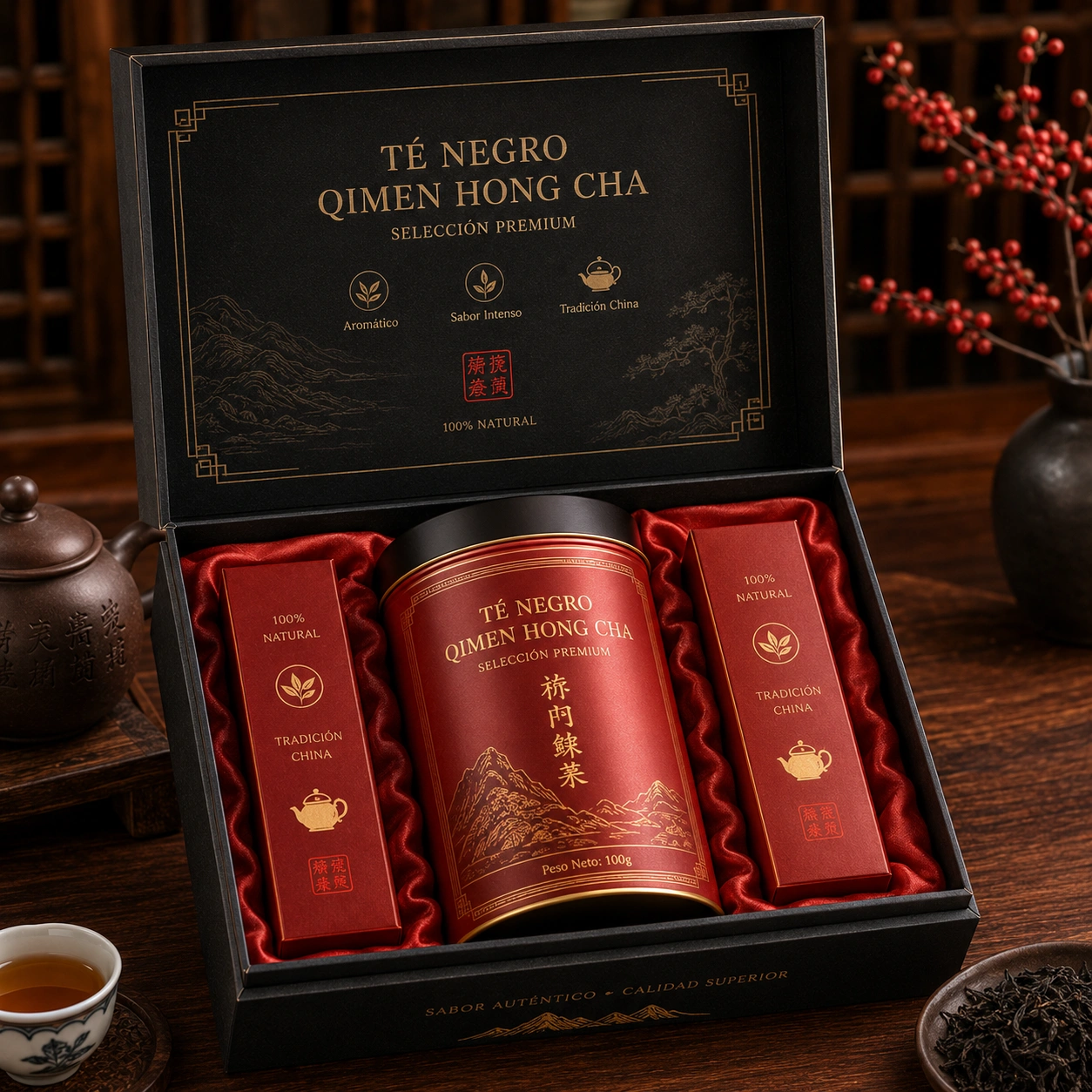 Qimen Hong Cha Seleccion Premium Negro Rojo