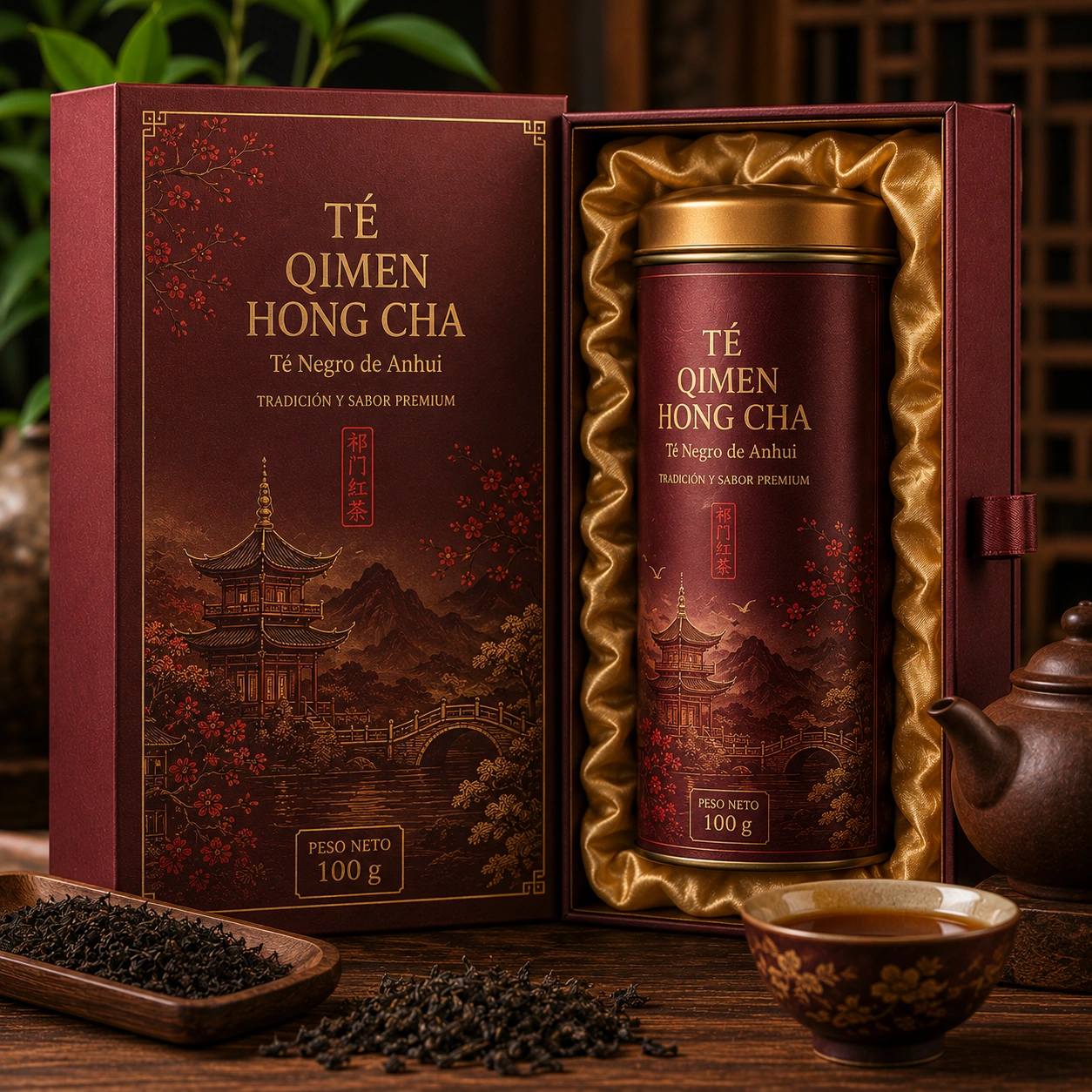Qimen Hong Cha Caja Premium Roja Clasica