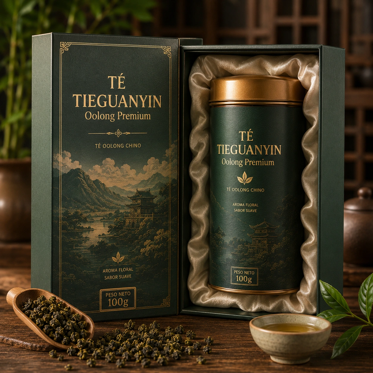Tieguanyin Premium Caja Verde Satinada
