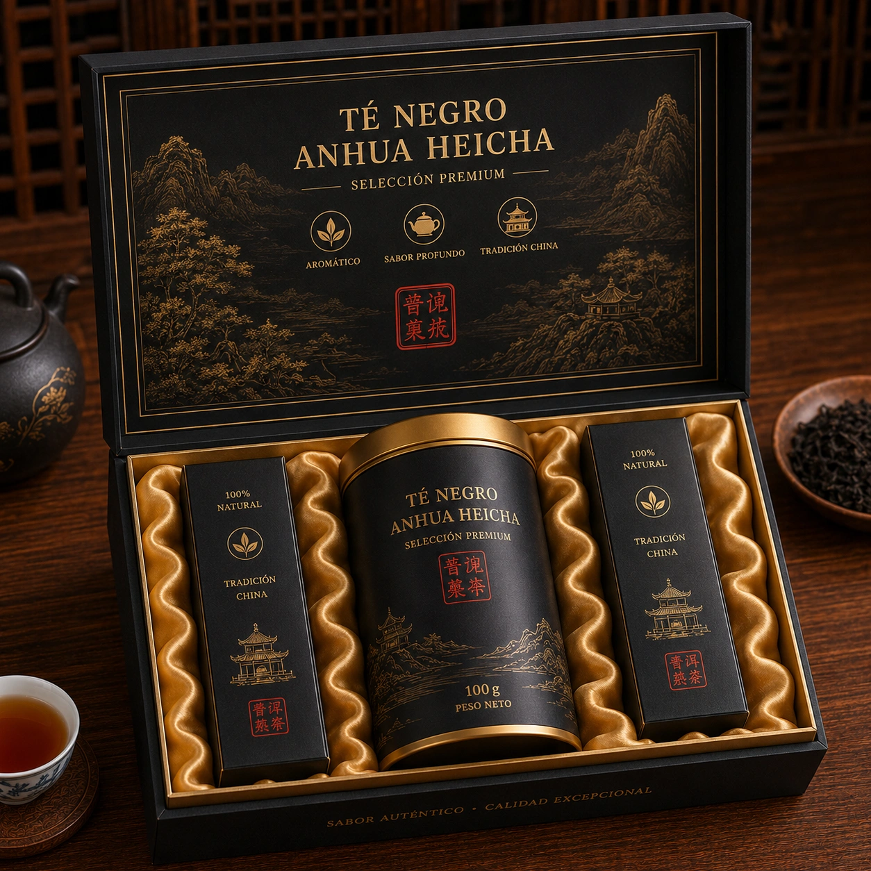 Te Negro Anhua Heicha - Caja Regalo Premium Negra