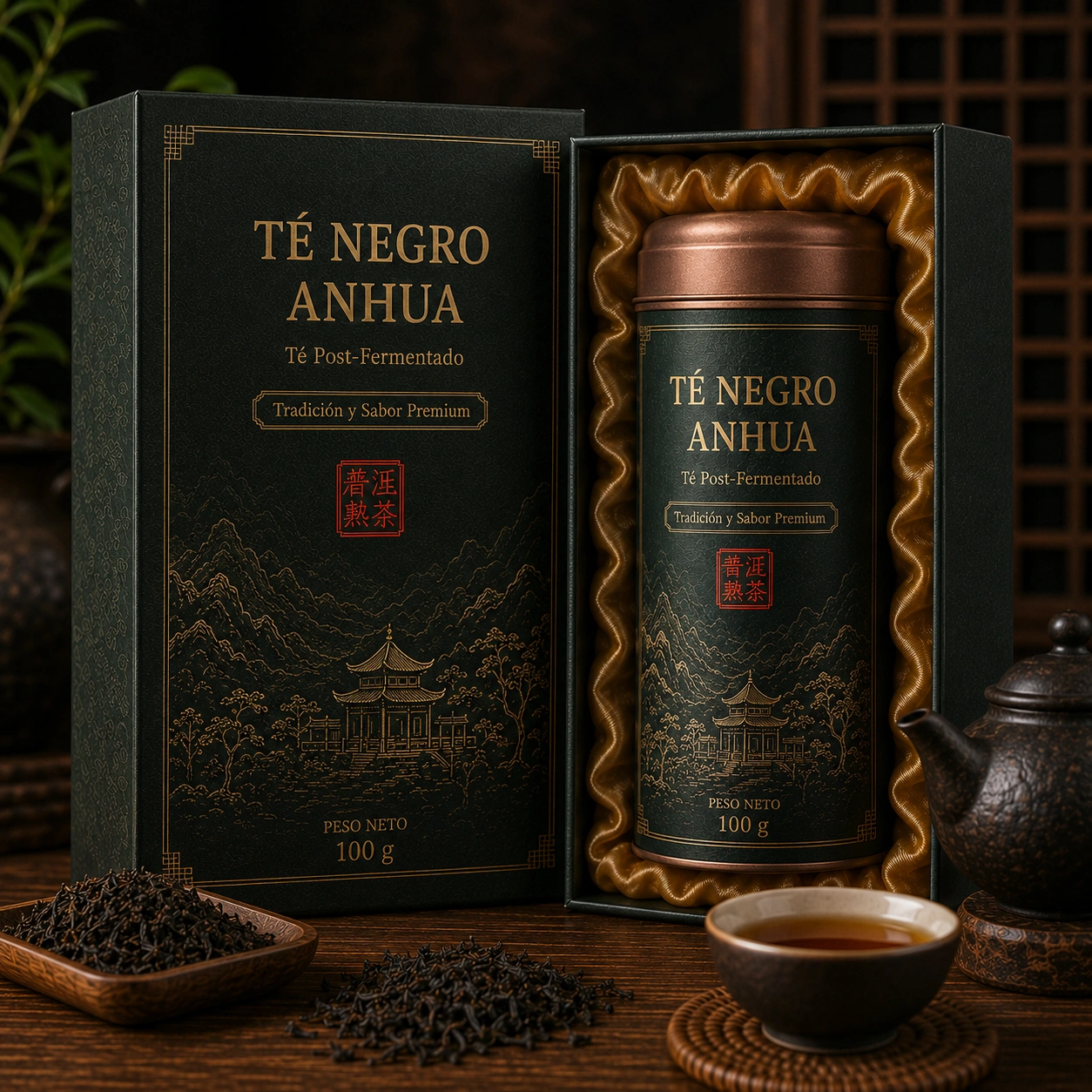 Te Negro Anhua Post Fermentado - Estuche Individual