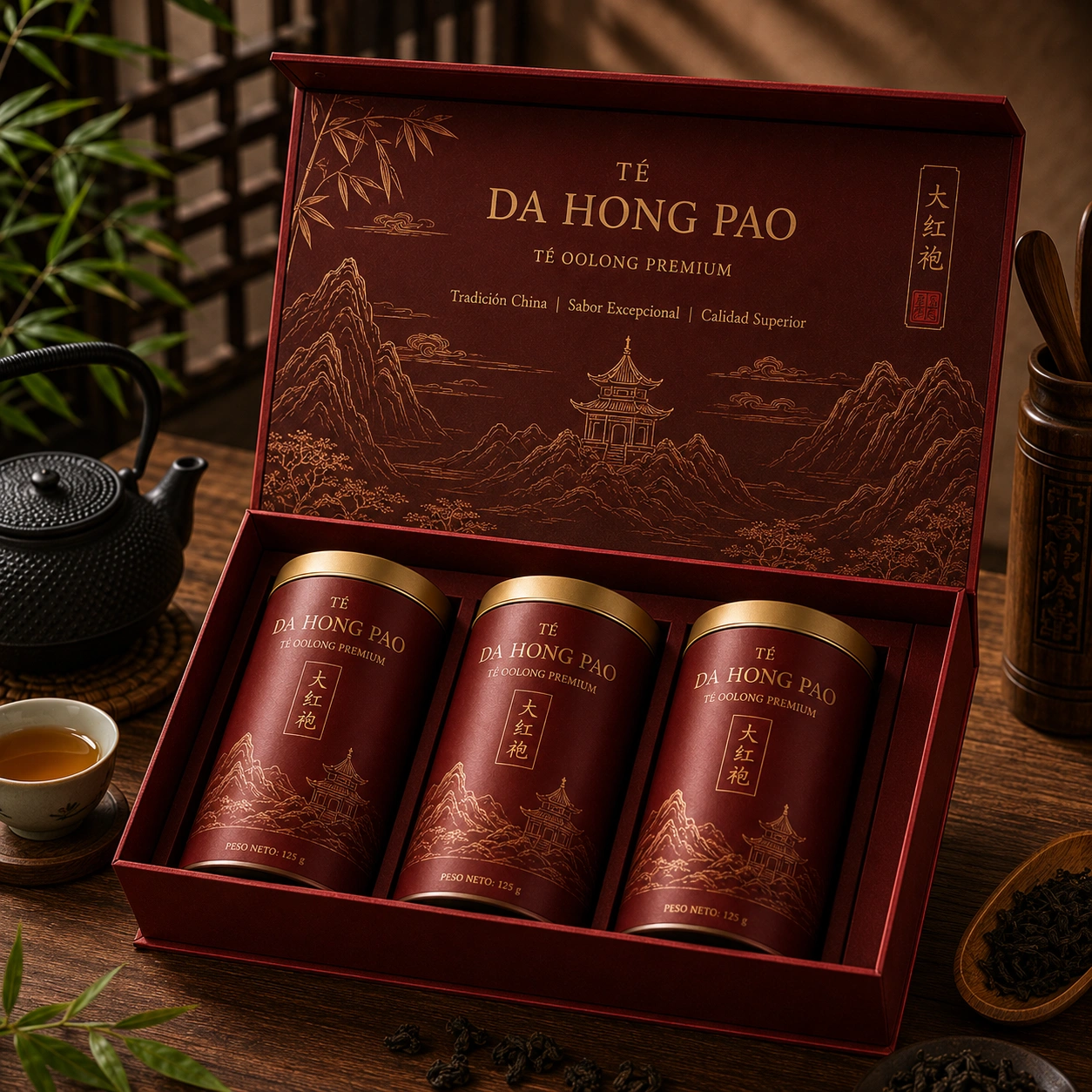 Te Da Hong Pao Oolong Premium - Caja Regalo Triple
