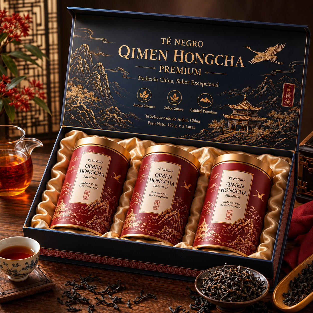 Te Negro Qimen Hongcha Premium - Caja Triple