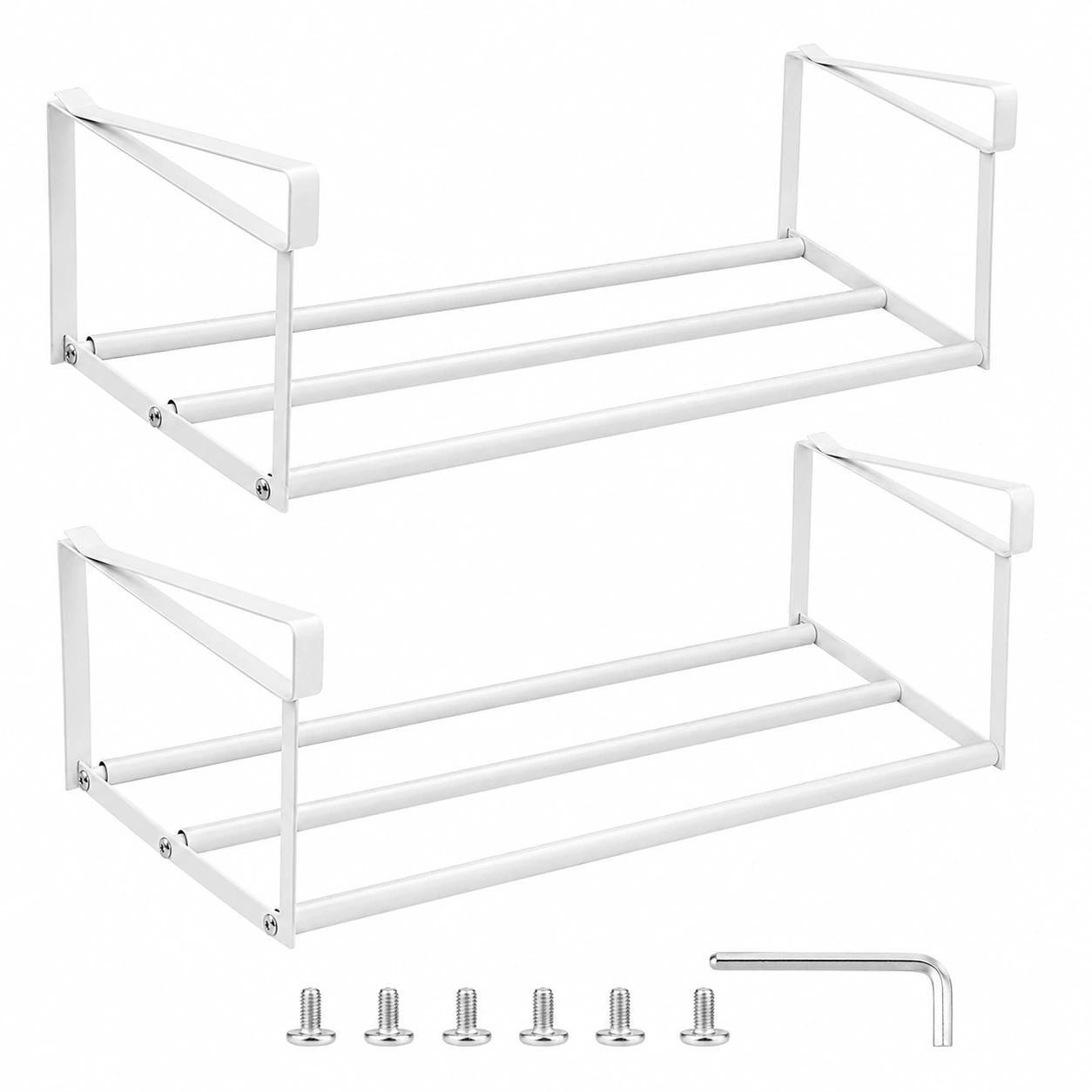 Verstellbarer Hangekorb fur Schuhe - Ausziehbar 40-70 cm, Platzsparender Metall-Organizer fur Kleiderschra in Weiss, 2 Stuck