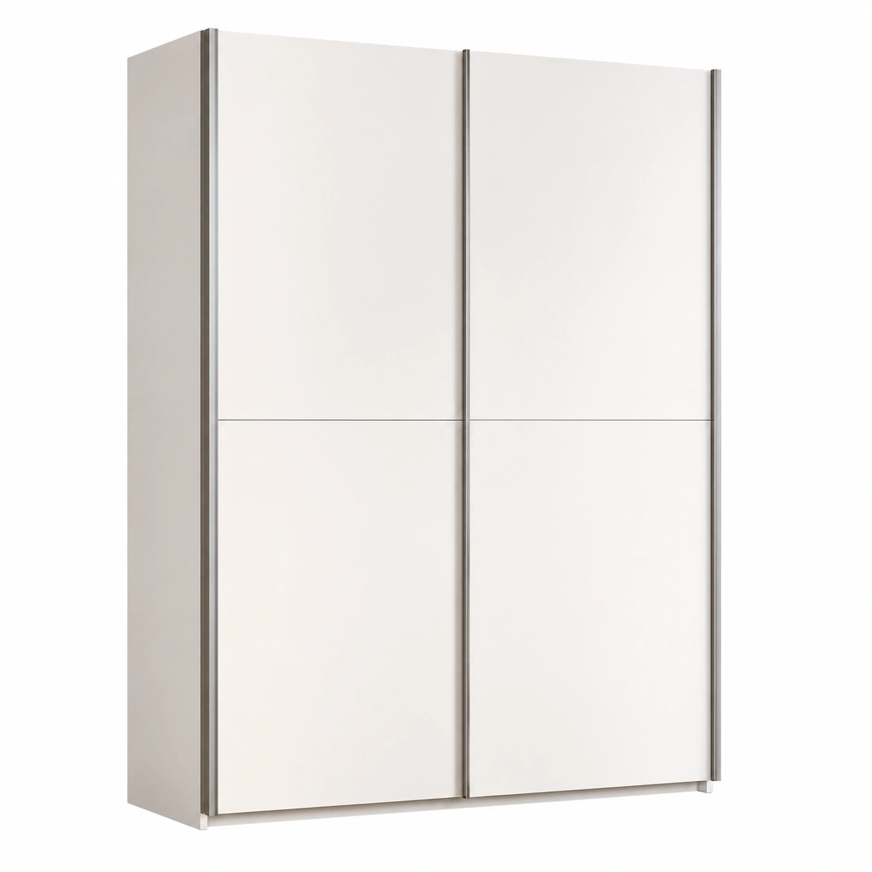 Moderner Schwebeturenschra fur Flur, 2 Turen, 120 cm breit, Holz, Weiss-Nuvahomeo