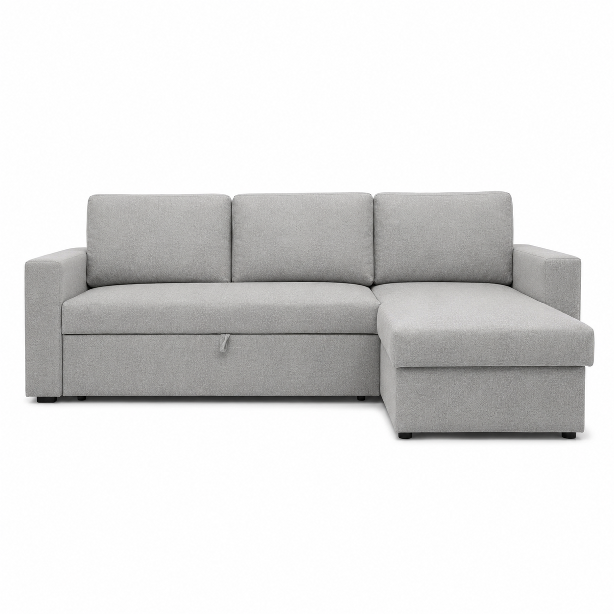 Ecksofa Noma in Hellgrau mit Stauraum und Schlaffunktion 270x170 cm