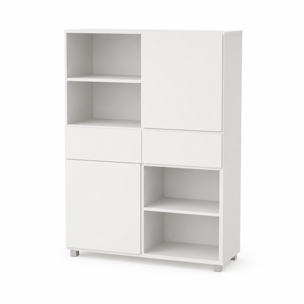 Highboard Sena in Weiß matt mit offenen Regalfächern 100 cm
