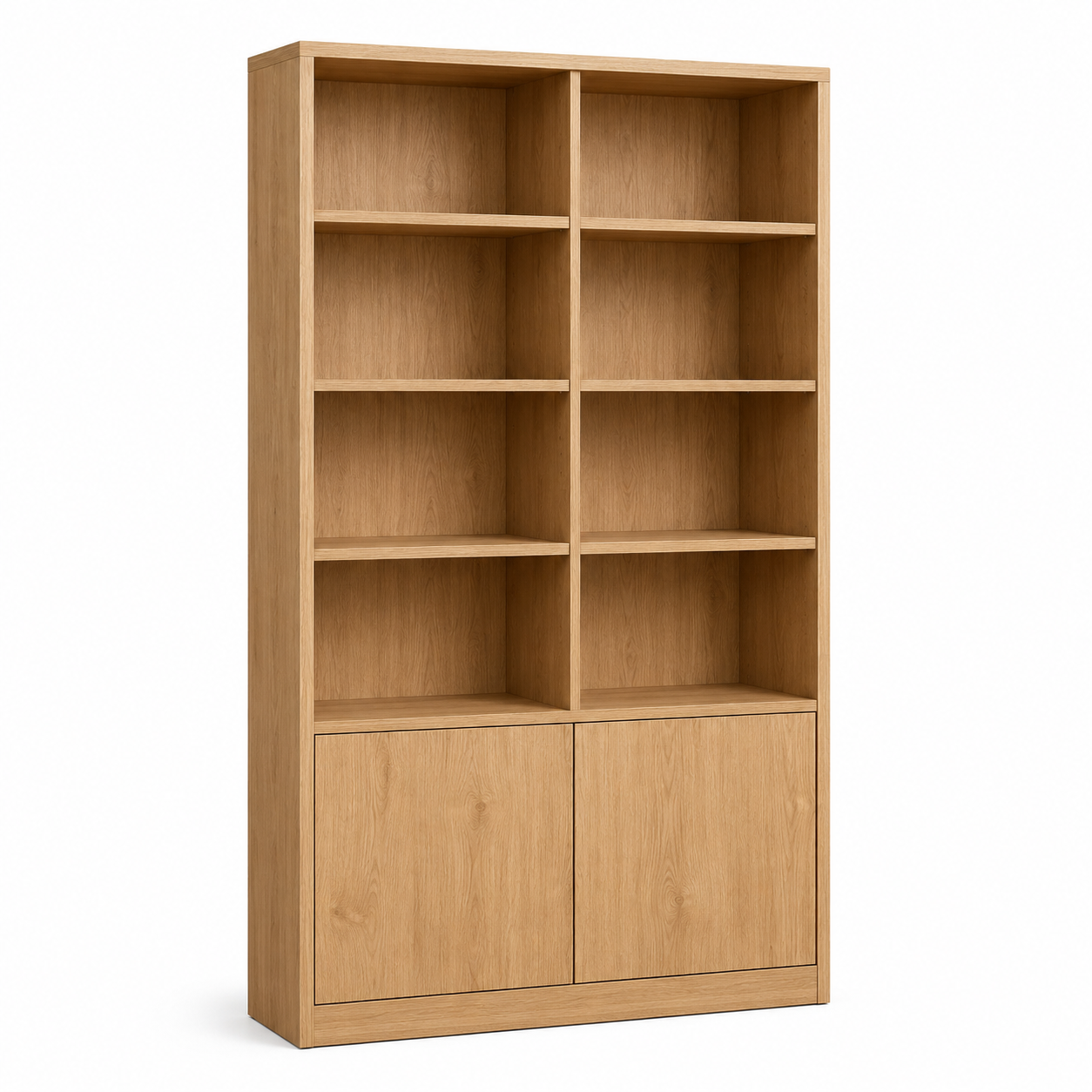 Bücherregal Nexo in Eiche Natur mit geschlossenen Fächern 120x190 cm