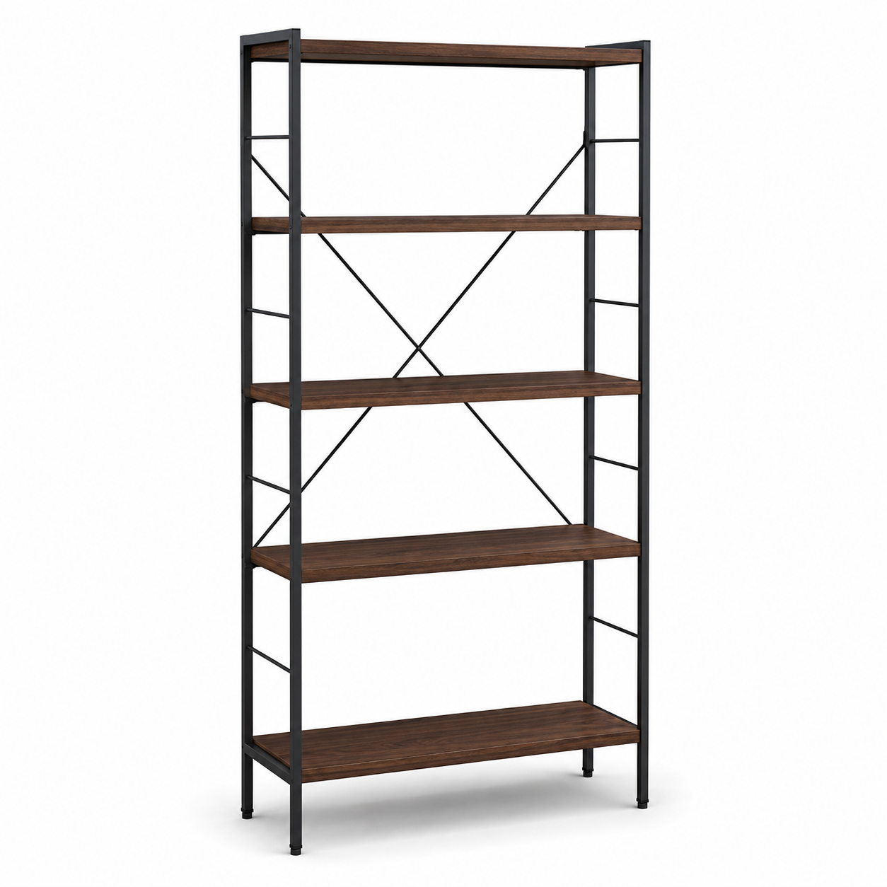 Standregal Faro in Walnuss mit Metallgestell 90x180 cm