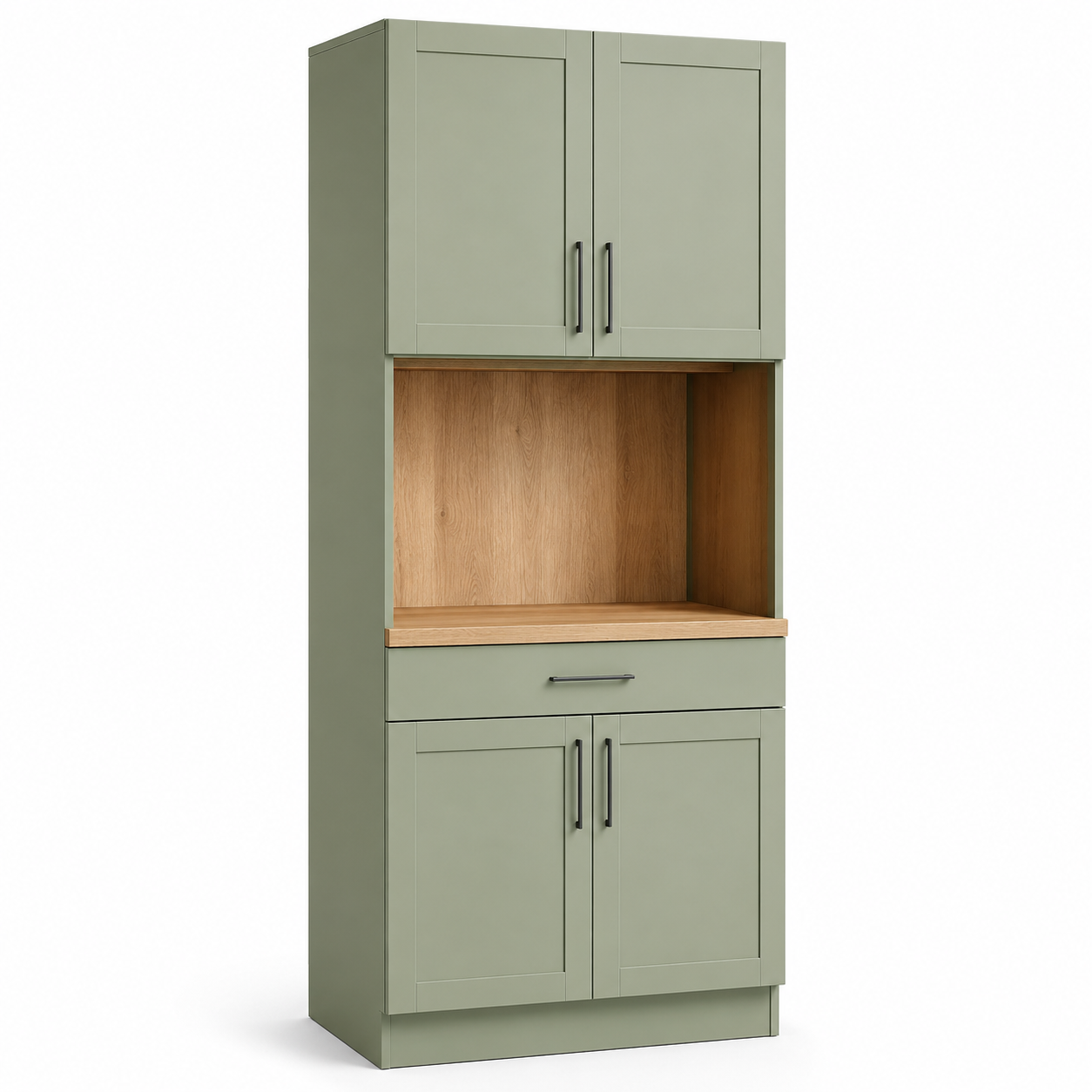Küchenschrank Riva in Salbeigrün mit Arbeitsnische 100 cm-HomoraStudio