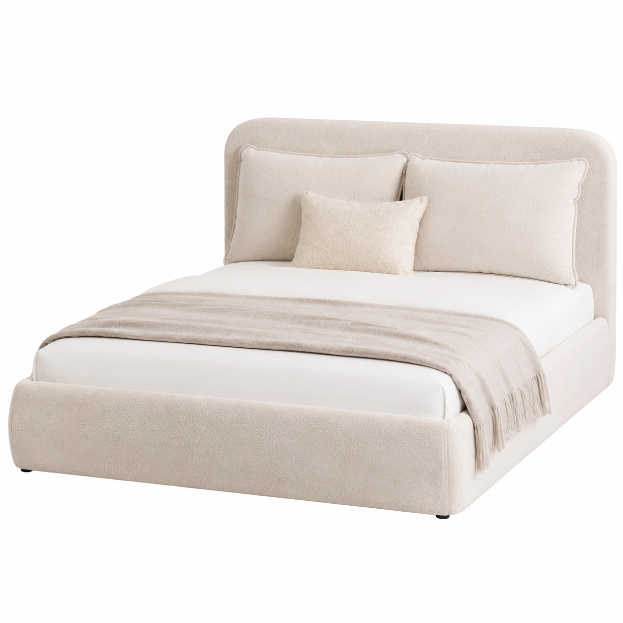 Cama doble sencilla con cabecero redondeado-Urbanoura